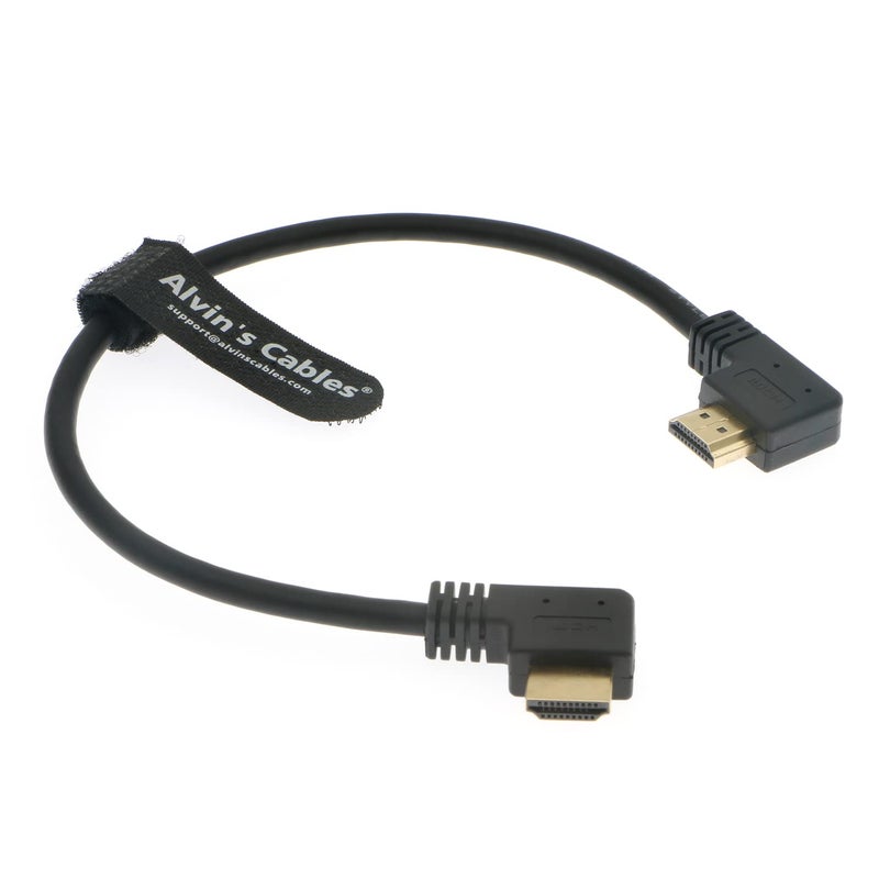 Alvin's Cables 8K HDMI 2.1 High-Speed Cable, Left to Right Angle HDMI Cable for Atomos Ninja 8K@60Hz 4K@120Hz for Feelworld,for Sony FS5 FS7 FX9,BMPCC,for Canon C300 C500 30cm|11.8in - Image 1